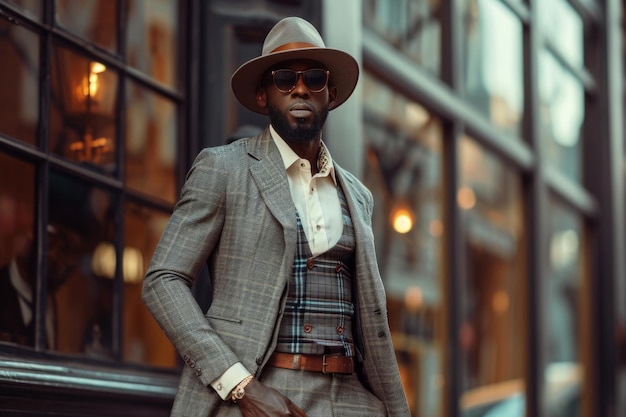 Confident American Fashion Designer Exudes Style In Suit And Hat
