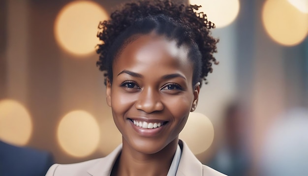 Confident Black Female Entrepreneur in the Corporate Business World