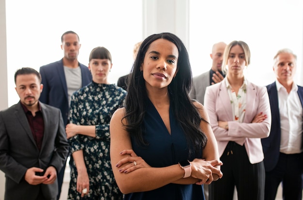 Confident business people standing together