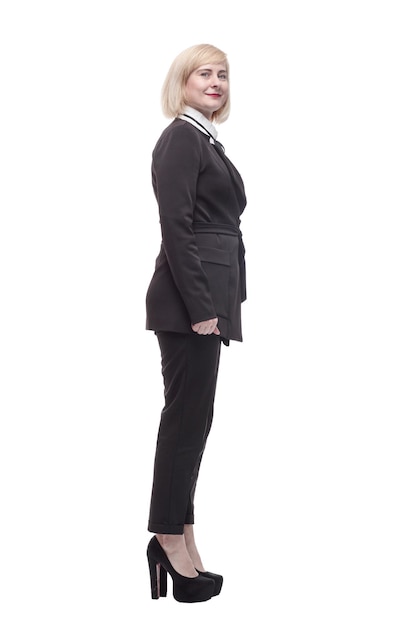 Confident business woman isolated on a white