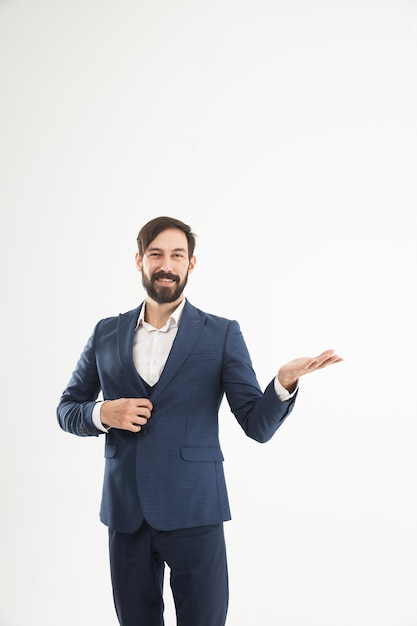 confident businessman in a business suit.