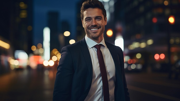 confident businessman in luxury suit holds garment