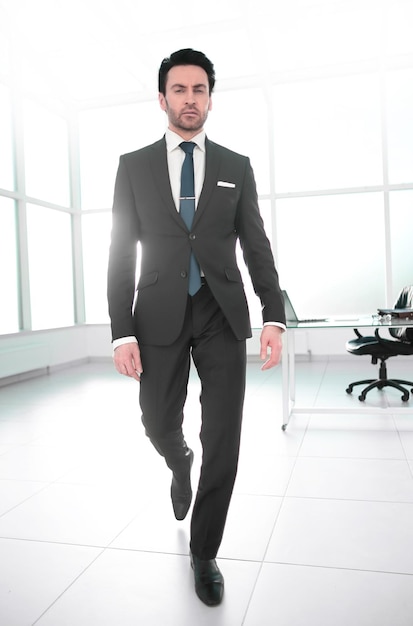 Confident businessman in a modern office
