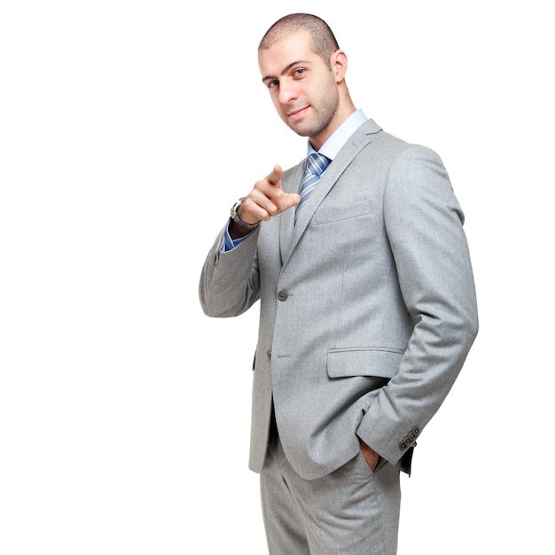 Confident businessman pointing at you