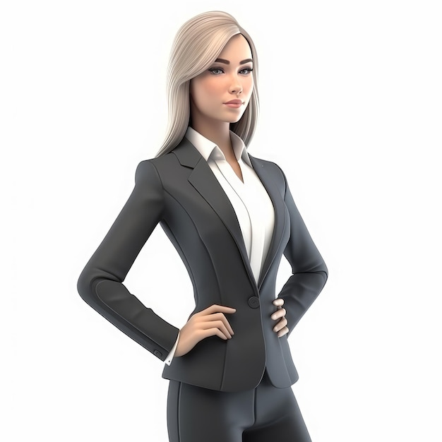 Confident Businesswoman 3D Girl generative AI