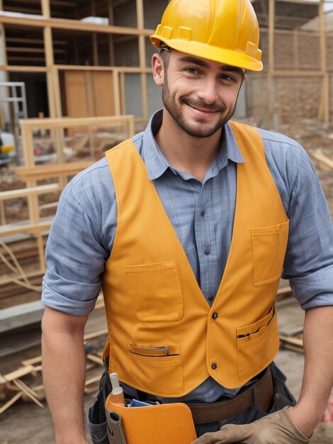 Foto un fiducioso direttore dei lavori posa per un ritratto che incarna l'esperienza e la professionalità