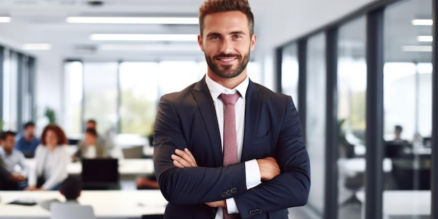 Confident corporate man with arms crossed