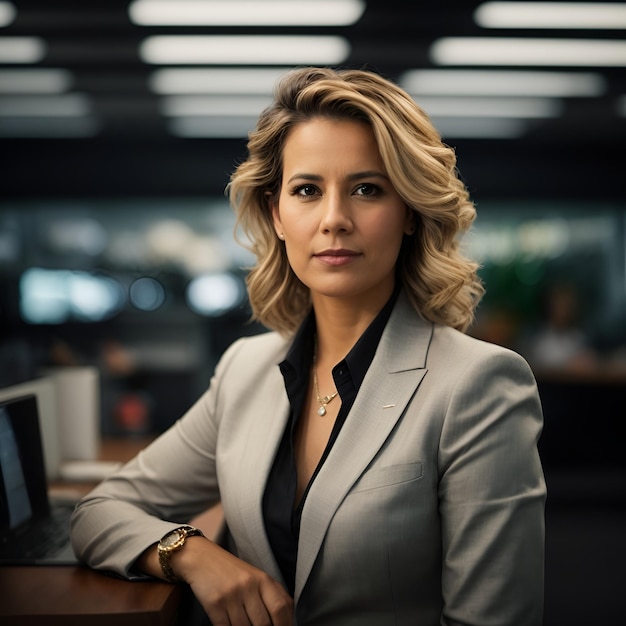 Confident Female CEO standing in office