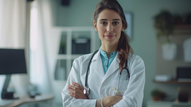 Confident female doctor in medical office