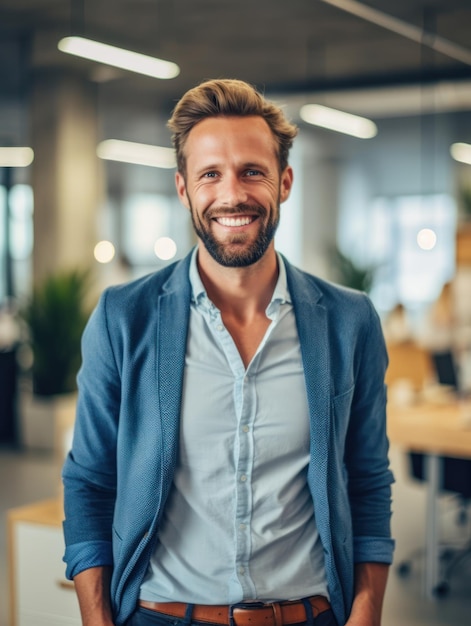 Confident handsome and successful man smiling and looking determined