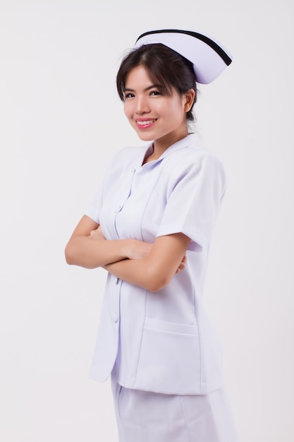 Confident happy smiling asian woman nurse