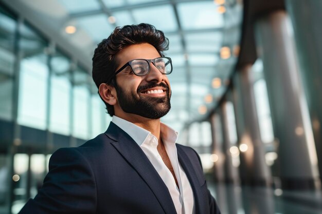 confident indian man embracing financial independence