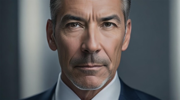 Confident mature businessman looking at camera in corporate portrait