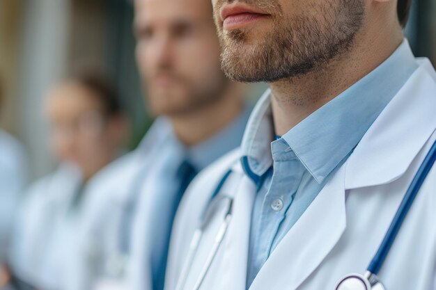 Foto professionista medico fiducioso con una squadra