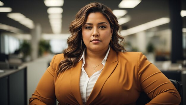 Confident Plus size woman Manager Empowering Excellence