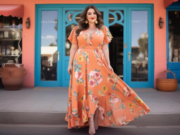 Photo confident plus size woman rocking her journey