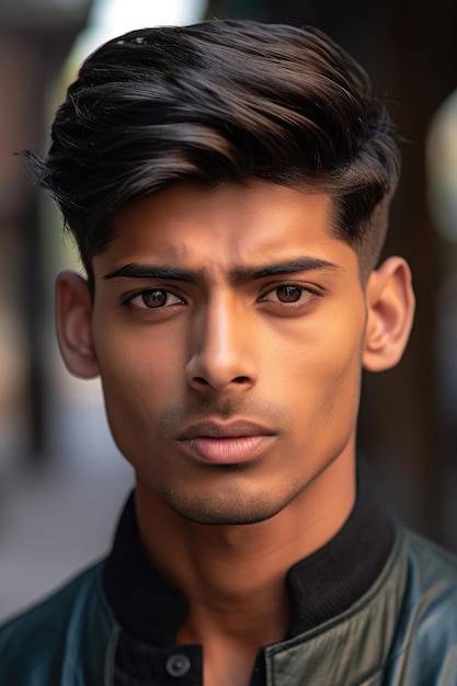 Confident South Asian Man with Sleek Haircut