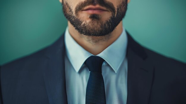 Foto un uomo d'affari sicuro e di successo in abito e cravatta.