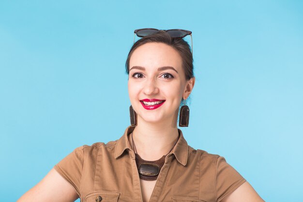 Confident woman smiling. Portrait of woman 