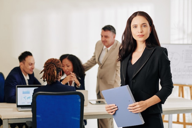 Confident young businesswoman