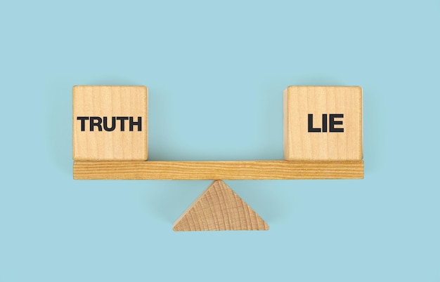 Confrontation between true and false information, news, actions. Choice between deception and honest