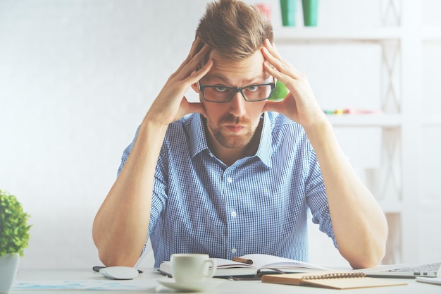 Confused businessman portrait