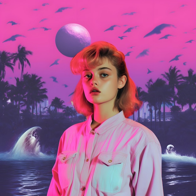  Premium AI Image | confusing disorienting gen z memes in vaporwave