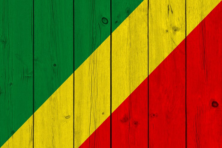 Congo vlag geschilderd op oude houten plank