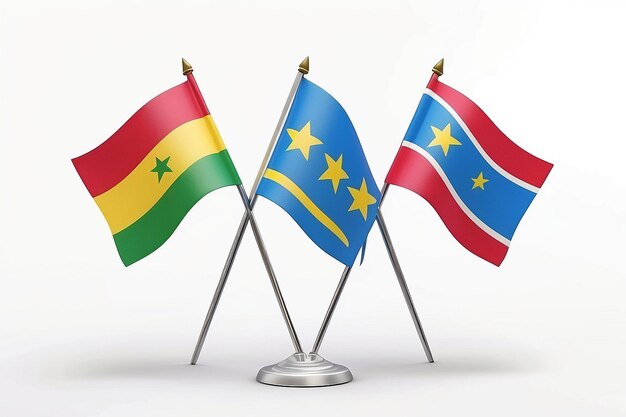 写真 congolese and equatorial guinean crossed flags republic