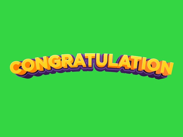 Congratulation 3D text effect title