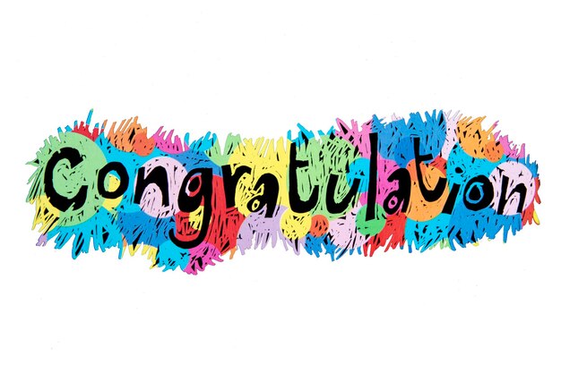 Photo congratulations colorful on white background