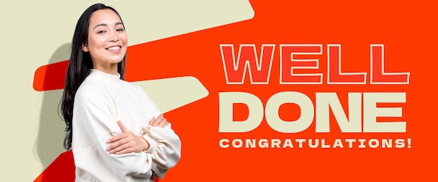 congratulations panoramic banner collage design