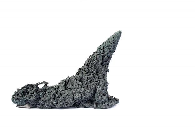 Conical volcanic rock isolate on white 