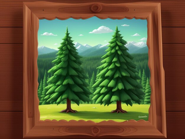 Photo coniferous frame