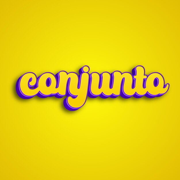 Conjunto typography 3d design yellow pink white background photo jpg