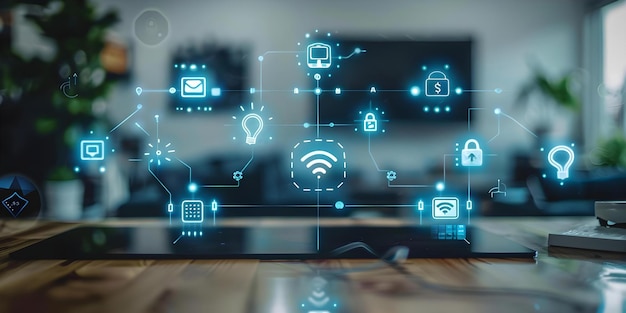 Connected devices automate daily tasks in a smart home Concept Smart Home Automation Connected Devices Daily Tasks Home Technology Convenience