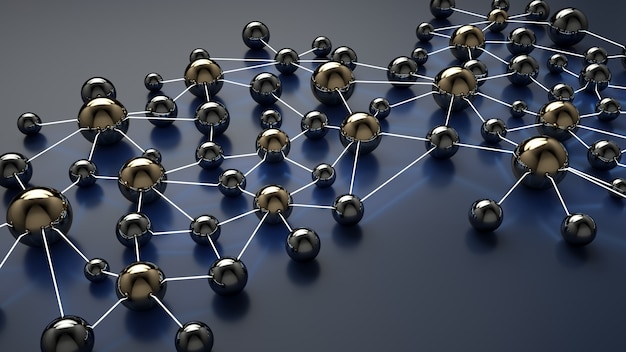 Connected nodes, internet technology.