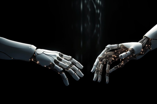 Connecting Human and Robot Hands Reaching Out to Build a Network Generative AI