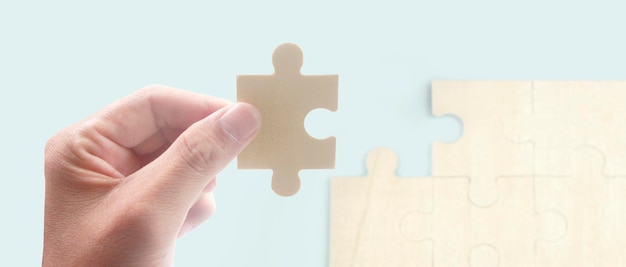 Photo connecting jigsaw puzzle business solutions success