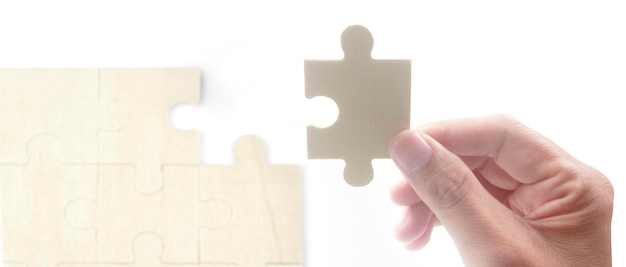 Photo connecting jigsaw puzzle business solutions success