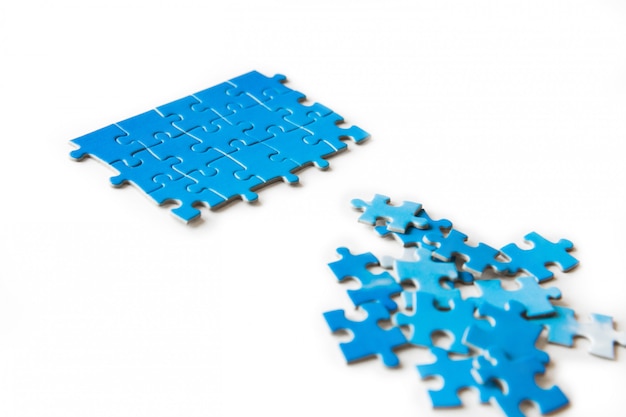 Connecting piece jigsaw puzzle, Business, success and strategy, education, society and tea