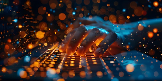 connecting with digital networking through keyboard typing concept tech efficiency virtual communication online networking keyboard skills digital connections