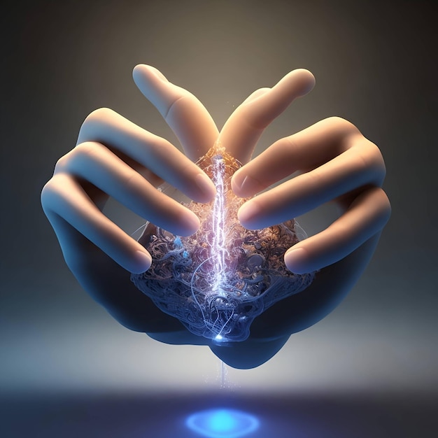 Foto concetto di connessione con rendering 3d dito umano connettersi a un altro