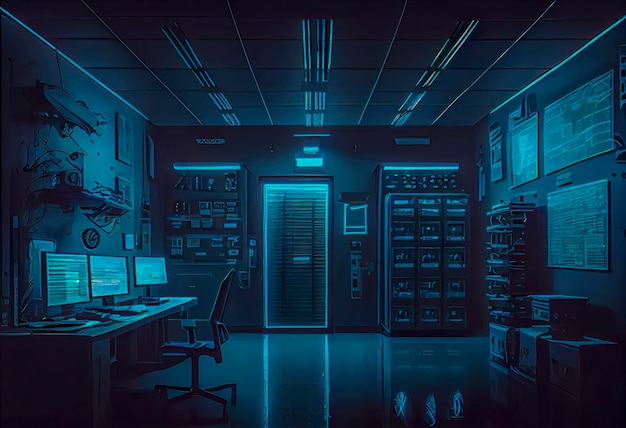 데이터 센터 룸의 서버 및 스토리지 시스템의 연결 네트워크