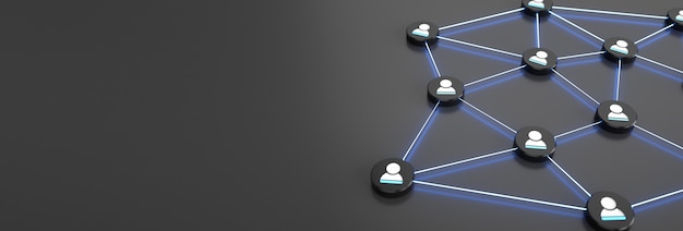 Connessione tra le persone sfondo scuro