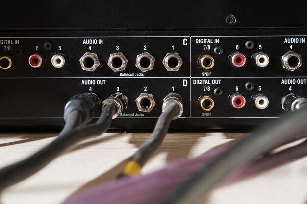 The connectors are connected to the sound mixer of the sound recording studio and in telecommunications