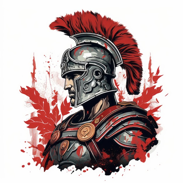 Photo conquering limits a majestic roman legion sleeve tattoo design with stencil paper and vector art