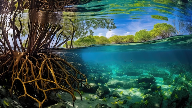 Photo conservation mangrove forest landscape