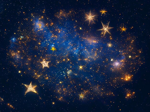 constellation composed stars in the shape flowers with space background