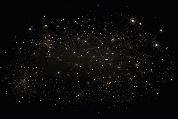 Constellations mapped out in a dark cloudless sky